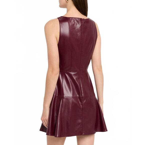burgundy faux leather mini dress No Apologies Faux Leather Mini Dress